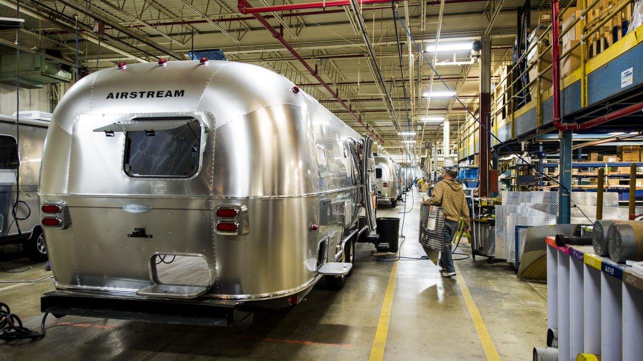 Aspirational road travel starts on the Airstream factory floor.