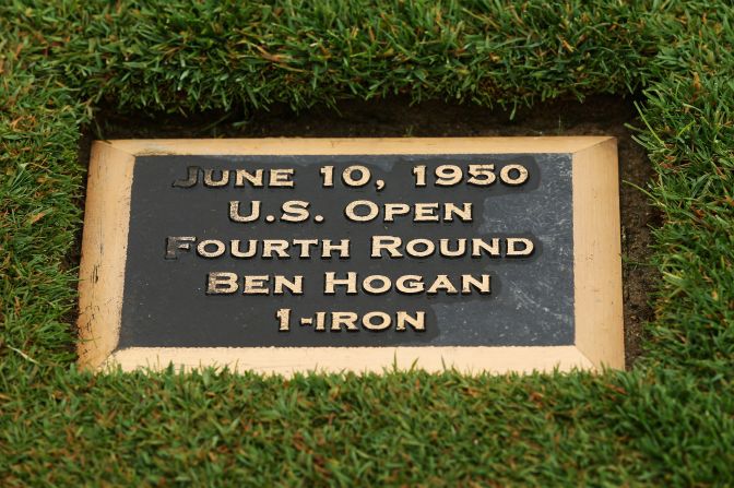 There is a plaque in the middle of the 18th fairway at Merion in Pennsylvania to mark the spot where Hogan hit his famous one iron. 