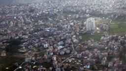 This aerial picture taken on April 27, 2015 shows earthquake-hit buildings in Kathmandu. The death toll from the devastating earthquake has risen to 4,310, the home ministry said. CHINA OUT AFP PHOTOSTR/AFP/Getty Images