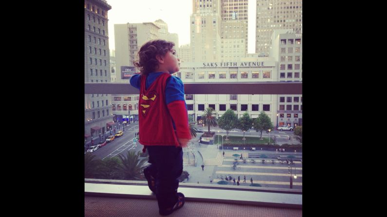 Keren Espinoza shot <a href="http://ireport.cnn.com/docs/DOC-978667">this photo</a> of her then 19-month-old son, Jaden, standing on the seventh floor of Macy's in San Francisco last year. The Superman shirt and cape is one of her favorite outfits to put on him. "I love to see him run and swing at the park; he looks like his cape really makes him fly."