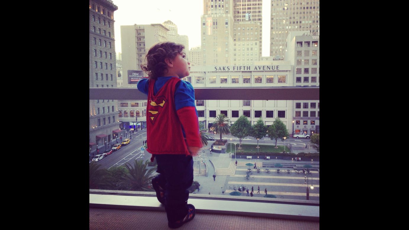 Keren Espinoza shot <a href="http://ireport.cnn.com/docs/DOC-978667">this photo</a> of her then 19-month-old son, Jaden, standing on the seventh floor of Macy's in San Francisco last year. The Superman shirt and cape is one of her favorite outfits to put on him. "I love to see him run and swing at the park; he looks like his cape really makes him fly."