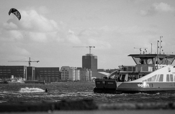 His attention switched recently to tackling urban kiteboarding, notably traveling along Amsterdam's busy canals in windy conditions.