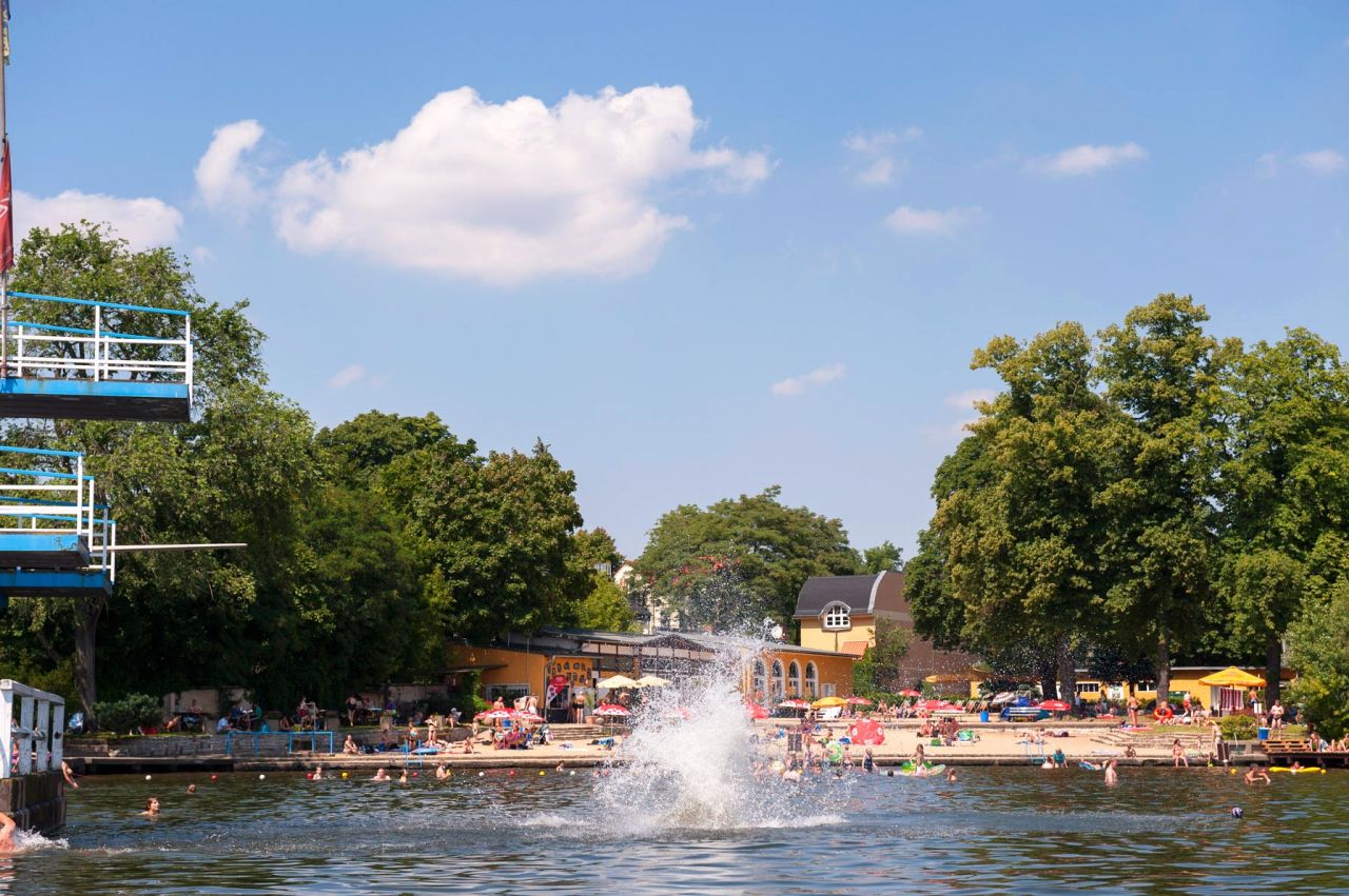 Nakedness is permitted on all Berlin public bathing beaches -- like the Mueggelsee.