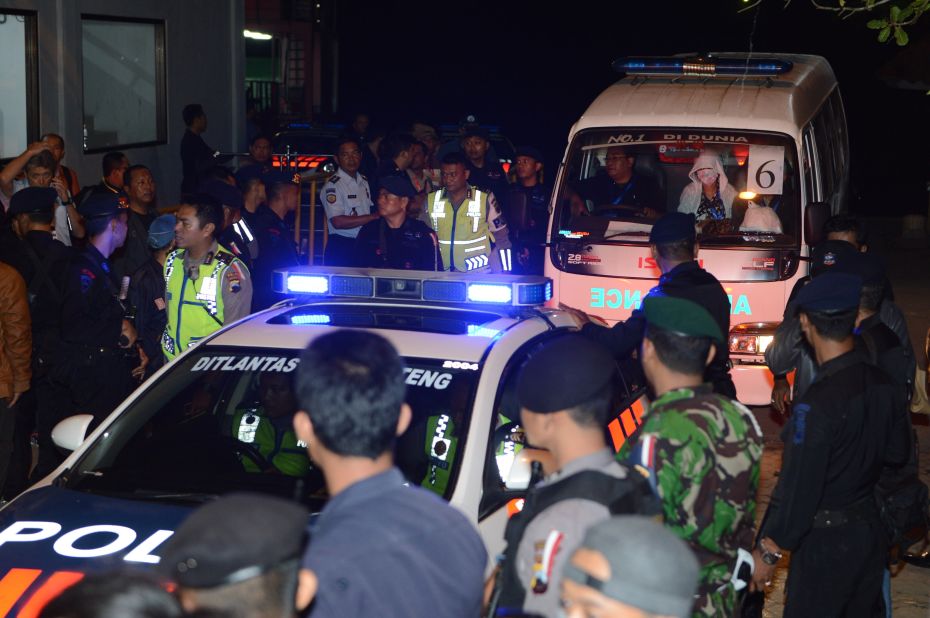 A police car escorts an ambulance carrying the coffin bearing the body of one of the eight executed drug convicts as it arrives in Nusakambangan port in Cilacap after the executions at Nusakambangan maximum security prison island on Wednesday, April 29. <a href="http://edition.cnn.com/2015/04/28/asia/indonesia-firing-squad-executions/" target="_blank"> Indonesia  executed eight convicted drug smugglers -- including two of the so-called "Bali Nine" -- the Reuters news agency reported, citing local media</a>, despite a firestorm of international criticism and last-ditch pleas by the condemned prisoners' families. 
