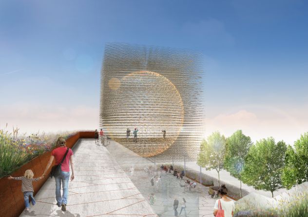 A golden orb made entirely of steel and structured like honeycomb: a giant beehive, in other words, is at the center of the <a target="_blank" target="_blank">United Kingdom's</a> pavilion design, and will pulsate and buzz like a real bee colony.
