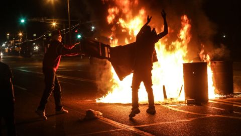 Lawrence Bryant with the St. Louis American took this photo of demonstrators in Ferguson, Missouri.
