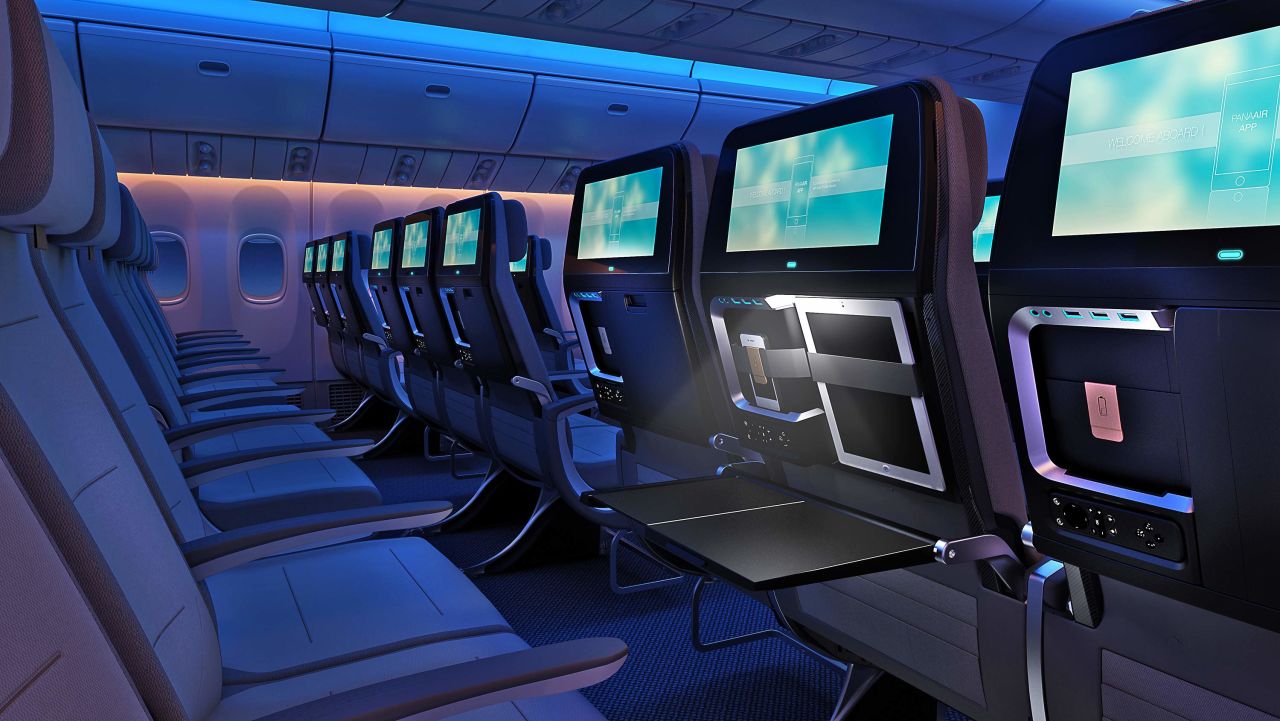 Feeling moody blue or brighter? The economy-class Jazz seat lets you choose your light.