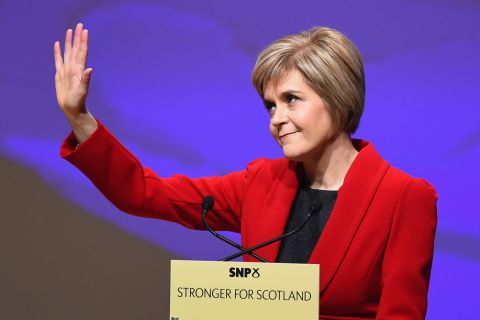 Nicola Sturgeon is the leader of the Scottish National Party, which advocates for Scotland's succession from the United Kingdom.