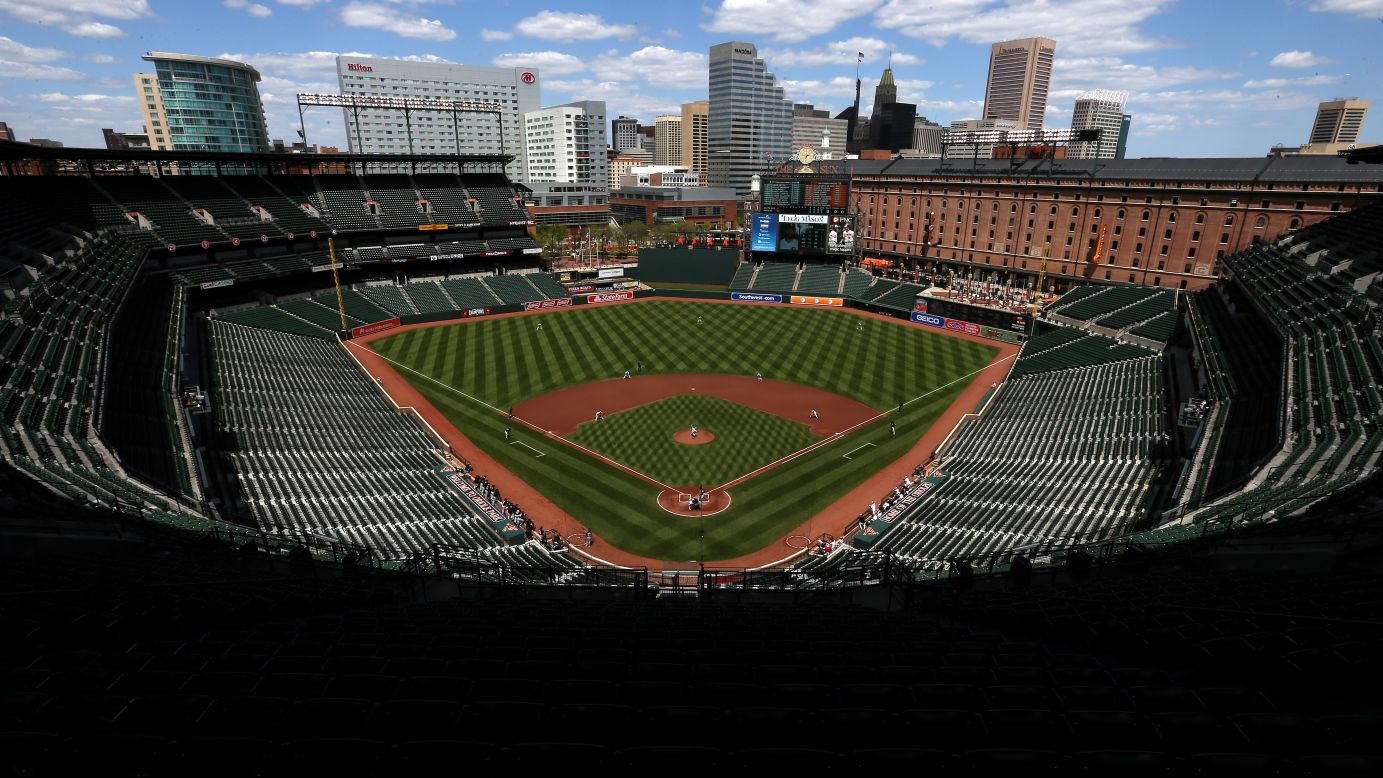 Empty stadium for Baltimore Orioles