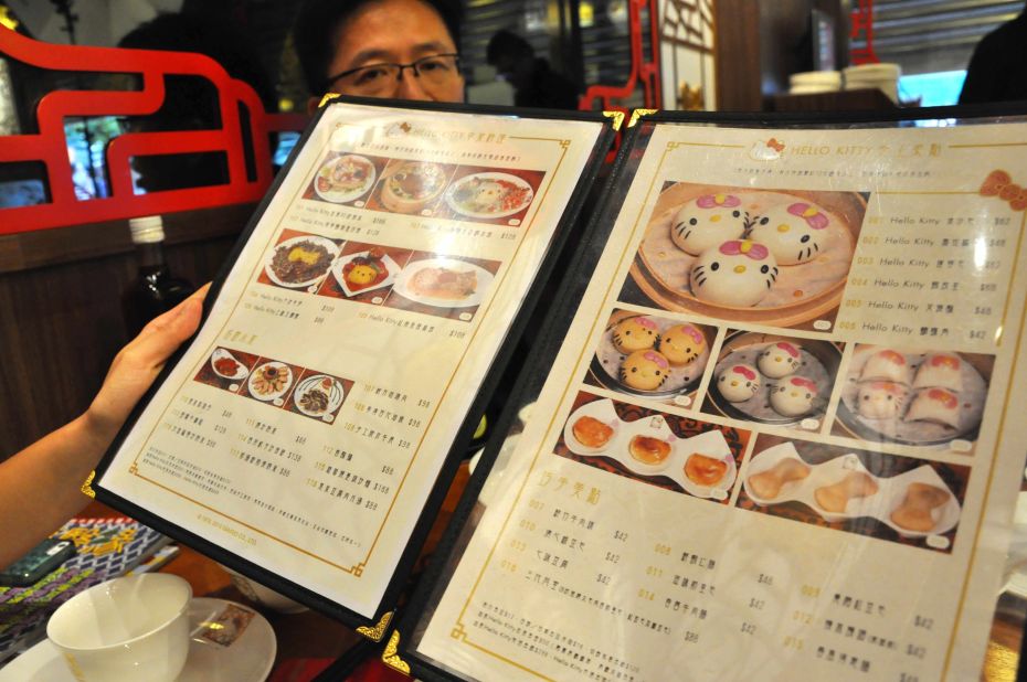 Hello Kitty Chinese Cuisine offers about 40 choices ranging from HK$42 to HK$238, half of which are Hello Kitty-inspired dishes.