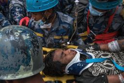 Pemba Tamang being pulled alive from the rubble, five days after a huge earthquake hit Nepal.