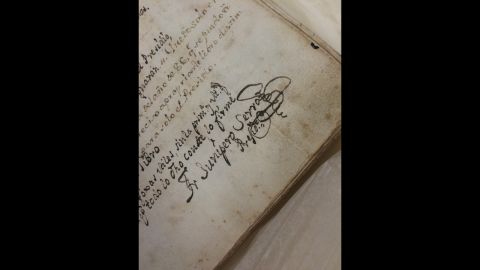 This is how Father Serra signed his name on a letter about the value of prayer to another Franciscan friar, Fermin Francisco de Lasuen.