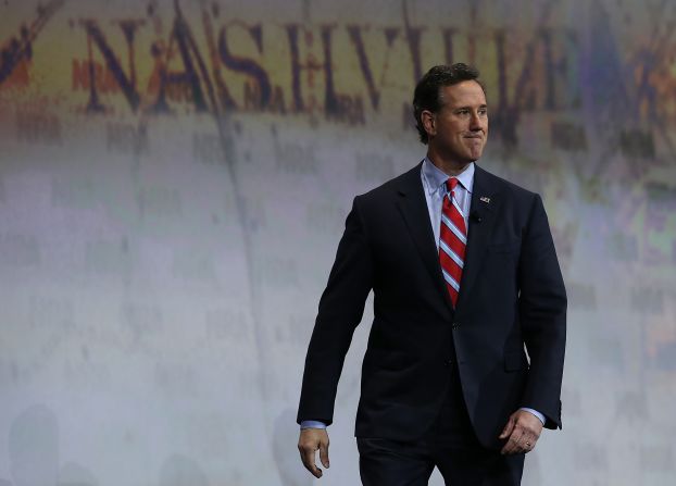 Santorum appears at the NRA-ILA Leadership Forum on April 10 at the NRA annual meeting in Nashville, Tennessee. 
