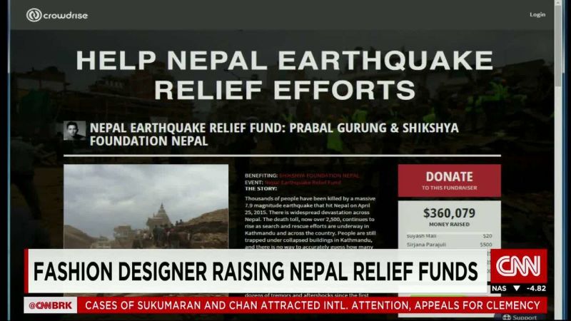 Fashion designer raises Nepal relief funds