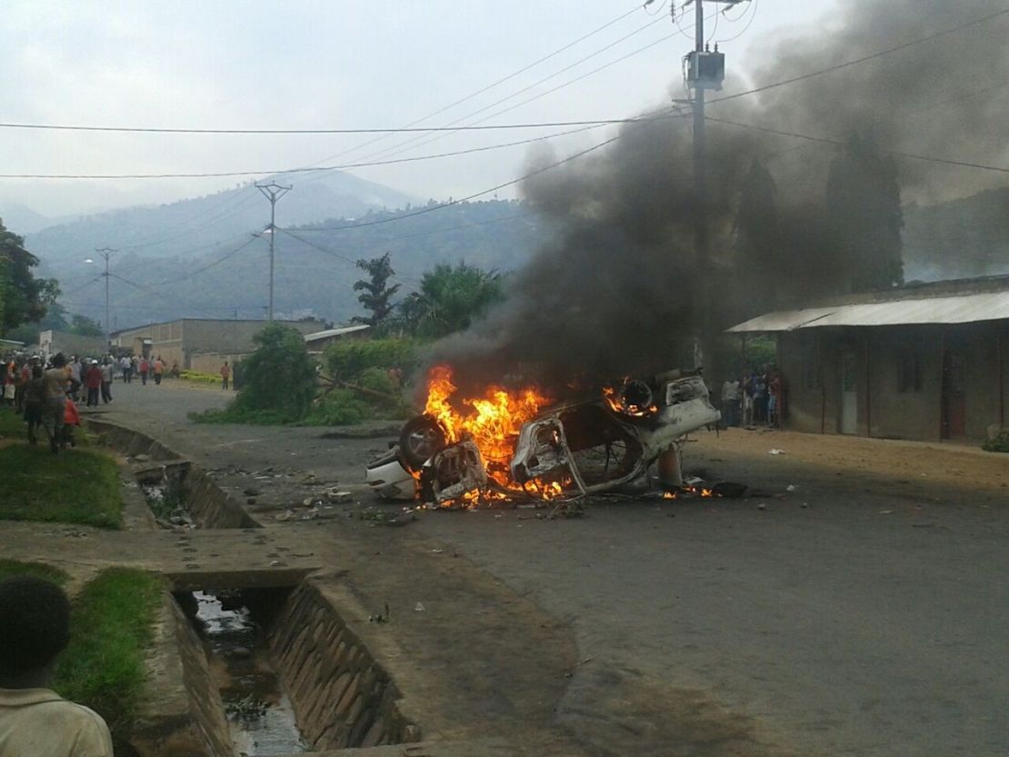 Demonstration in the southern commune of Musaga on April 30.