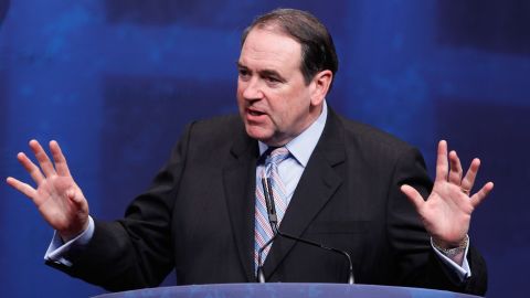 Former Arkansas Gov. Mike Huckabee delivers remarks to the Conservative Political Action Conference (CPAC) at the Washington Marriott Wardman Park on February 10, 2012.
