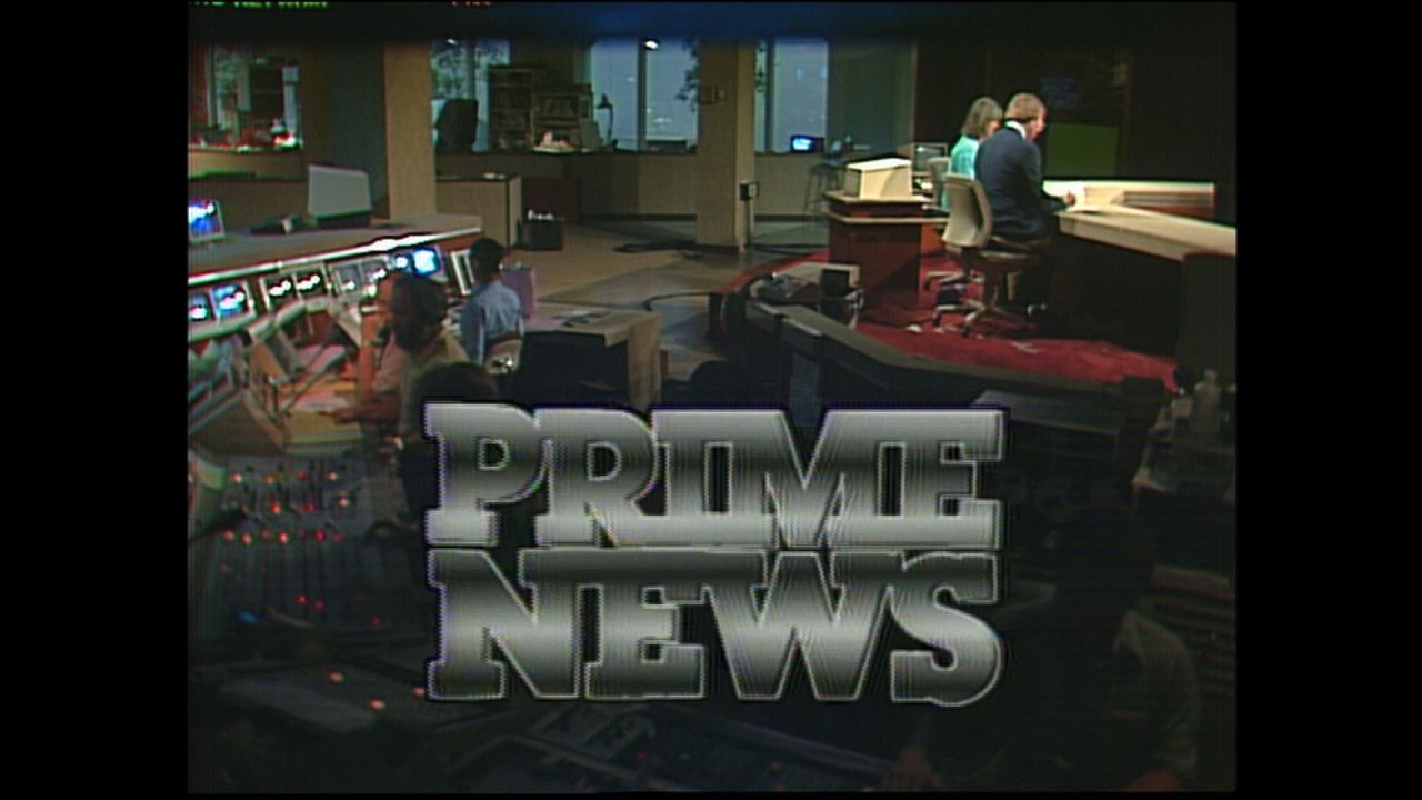 "CNN Prime News" was a staple program in the '80s and '90s. Here, Lou Dobbs and Kathleen Sullivan prepare for a 1982 broadcast. The sunken area behind them, fondly known as "the pit," is the control room.