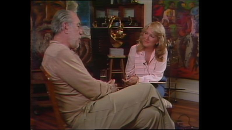 Sandi Freeman interviews actor Anthony Quinn in a 1984 episode of "Freeman Reports." "Freeman Reports" aired for five years.