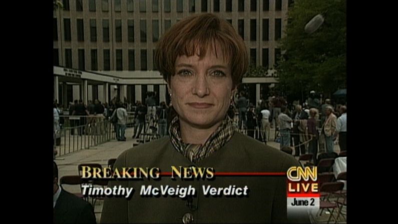 Susan Candiotti reports on June 2, 1997, as the world awaited the verdict in the case against Oklahoma City bomber Timothy McVeigh. Candiotti joined CNN in 1994 and most recently covered the trial of Aaron Hernandez.