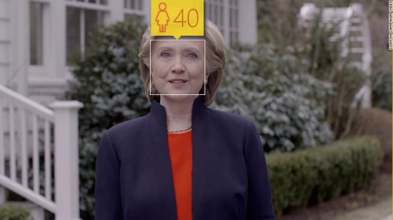 Hillary Clinton is barely old enough to run for President of the United States, according to the computer. (She's actually 67.)