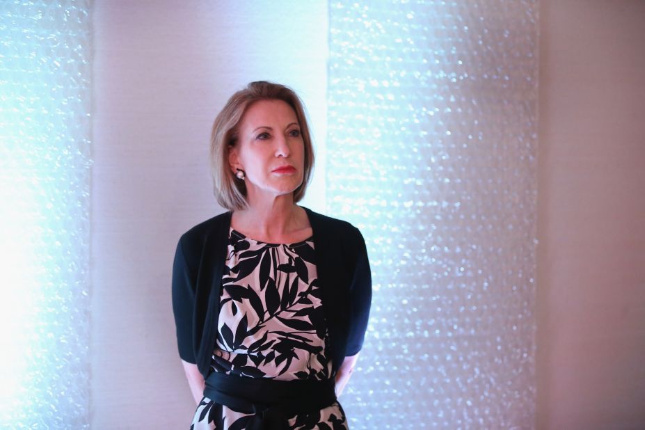 Fiorina prepares to speak to guests gathered at the Point of Grace Church for the Iowa Faith and Freedom Coalition 2015 Spring Kickoff on April 25, 2015, in Waukee, Iowa. 