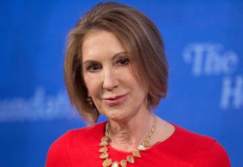 Fiorina delivers remarks at a discussion called "Welcoming Every Life: Choosing Life after an Unexpected Prenatal Diagnosis, focusing on caring for children with Down Syndrome," organized by the Heritage Foundation and the National Review Institute in Washington on January 20, 2015.