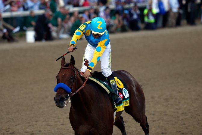 The Mexican also triumphed last year on California Chrome and in 2002 riding War Emblem. 
