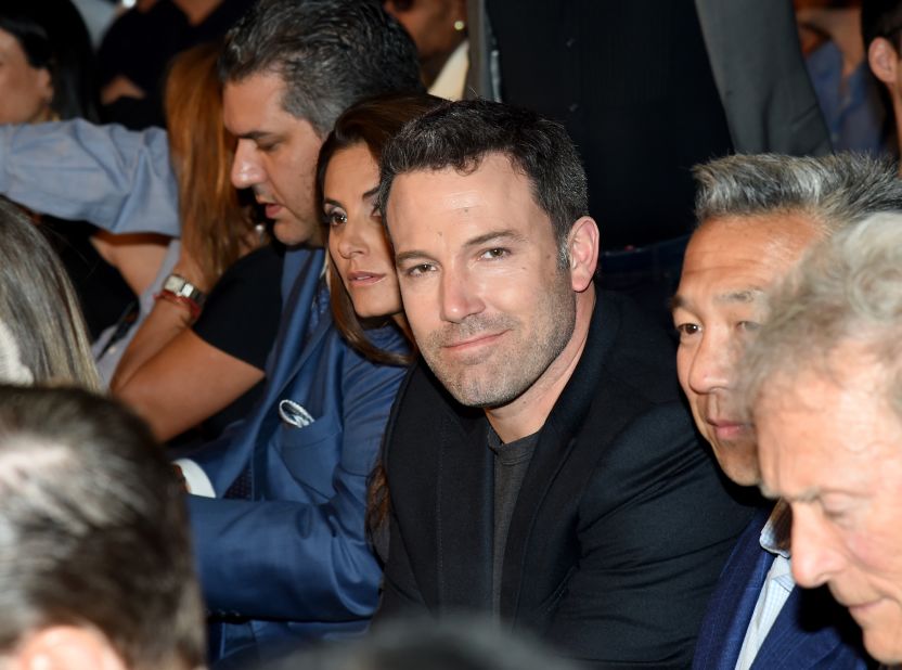 Actor and director Ben Affleck poses ringside before the big fight in Las Vegas at the MGM Grand Garden Arena.