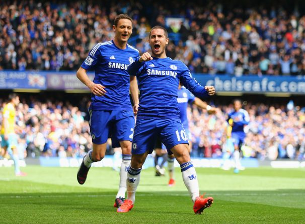 Going forward, Chelsea's creative force was attacking midfielder Eden Hazard, who also scored 14 Premier League goals. 