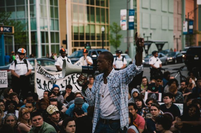 Close to 300 protesters in Columbus, Ohio, attend a solidarity march for Baltimore on Saturday, May 2.  People in cities across the United States have showed their support for <a href="index.php?page=&url=http%3A%2F%2Fwww.cnn.com%2F2015%2F04%2F23%2Fus%2Fgallery%2Ffreddie-gray-protest%2Findex.html">protesters in Baltimore</a>. Click through the gallery to see more: