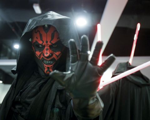 A "Star Wars" fan dressed as Darth Maul poses for a photograph at a "Star Wars Day" gathering in a mall downtown Kuala Lumpur, Malaysia, on Saturday, May 2.