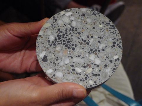The concrete uses bacteria to heal itself.