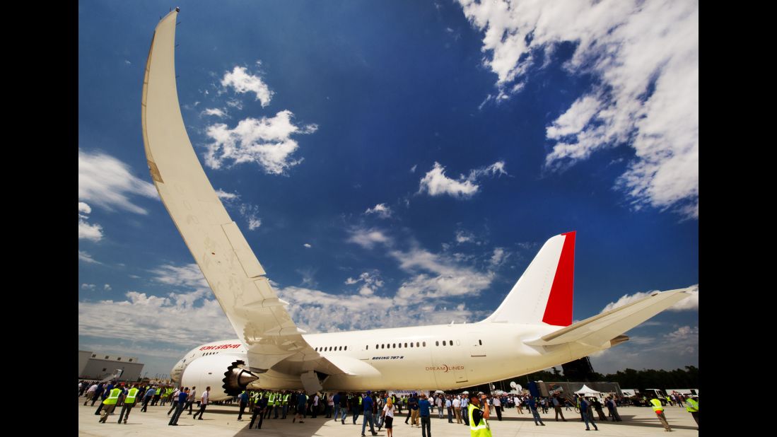 A new Boeing 787 Dreamliner built for Air India rolled off the production line on April 27, 2012, at Boeing's new plant in North Charleston, South Carolina. The ceremony marked Boeing's first South Carolina-made Dreamliner aircraft.