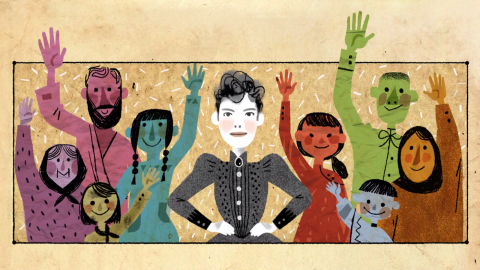 The May 5, Doodle in the United States honored pioneering journalist Nellie Bly. It was the first Doodle to feature an original song by Karen O of the Yeah Yeah Yeahs.
