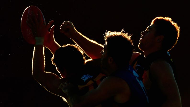 The Werribee Tigers plays Port Melbourne during an Australian rules football match on Saturday, May 2, in Melbourne.