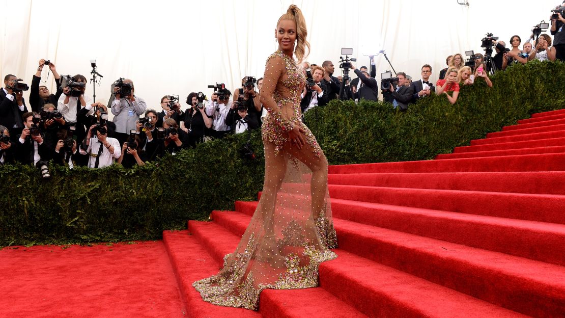 Beyoncé wears custom Givenchy Haute Couture designed by Riccardo Tisci at the 2015 Met Gala.