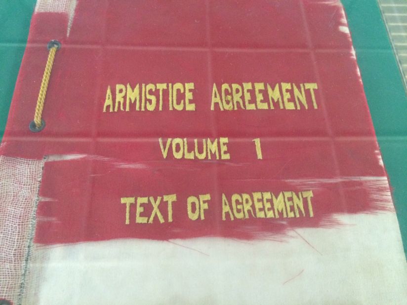 North Korea displays the armistice agreement that brought the brutal fighting of the Korean War to an end in 1953.