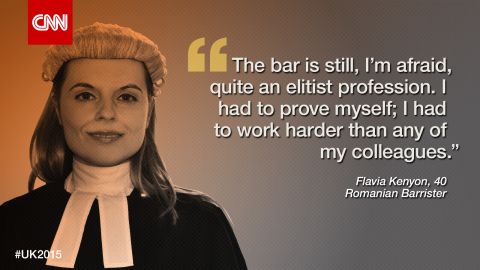<strong>Flavia Kenyon</strong>, 40, is the only Romanian criminal barrister in the UK. Growing up during the communist regime, she says, compelled her to fight against injustice. "I had a happy childhood, don't get me wrong," she says, "because my parents really made sure that I had everything I needed."<br /><br />Her father, in particular, was very arty and into the Beatles; a big Anglophile who loved England and the English language.<br /><br />"But he couldn't study it at school when he was little, [so]  he made sure that I had a private tutor [at the age of eight]," Kenyon recalls. "And she used to come to my parent's flat, every week, and she used to teach me English and it transported me to a world that I very much wanted to be a part of."<br /><br />The teaching however took place in secret, because the authorities frowned upon any influence from the West. "We were truly behind the Iron Curtain and those were the dark moments of Romania."<br /><br />But then revolution came to Romania in 1989. Kenyon worked with the BBC as an interpreter and later moved to the UK to study at Oxford, eventually marrying a BBC reporter.<br /><br />As a Romanian and now a British citizen settled in London, she says she has never felt discriminated against because of her background.<br /><br />"When I came in 1994, I came to the UK as a student. People were rather mesmerized when I told them I come from Romania, Transylvania. 'Does that exist?' 'Is that some sort of fairy tale country?'"<br /><br />After working for about two years for an advertising agency, Kenyon completed a conversion course in law and followed the long process of becoming a barrister. And she was up against a majority of British, male candidates.<br /><br />"The bar is still, I'm afraid, quite an elitist profession. It has changed, and it's changing, but it is hard. I had to prove myself; I had to work harder than any of my colleagues."<br />But representing fellow Romanians and those vulnerable in society, Kenyon is motivated by the potential she has to make a difference to people's lives.