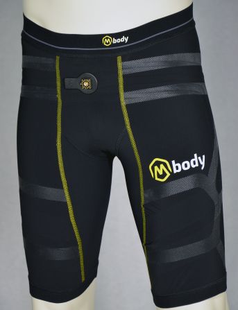 The Mbody EMG (electro-myography) Shorts -- by Myontec -- measure muscle activity in top -evel athletes. The shorts combine with a transmitter unit and a tablet app to give coaches the opportunity to fine-tune an athlete's performance.