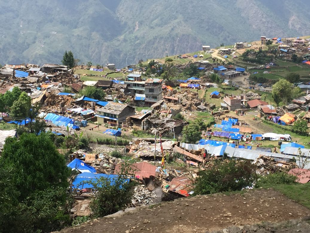 Ninety-five percent of the homes in Barpak are destroyed -- those that survived are made of brick and concrete, as opposed to the stone and timber construction that predominates.