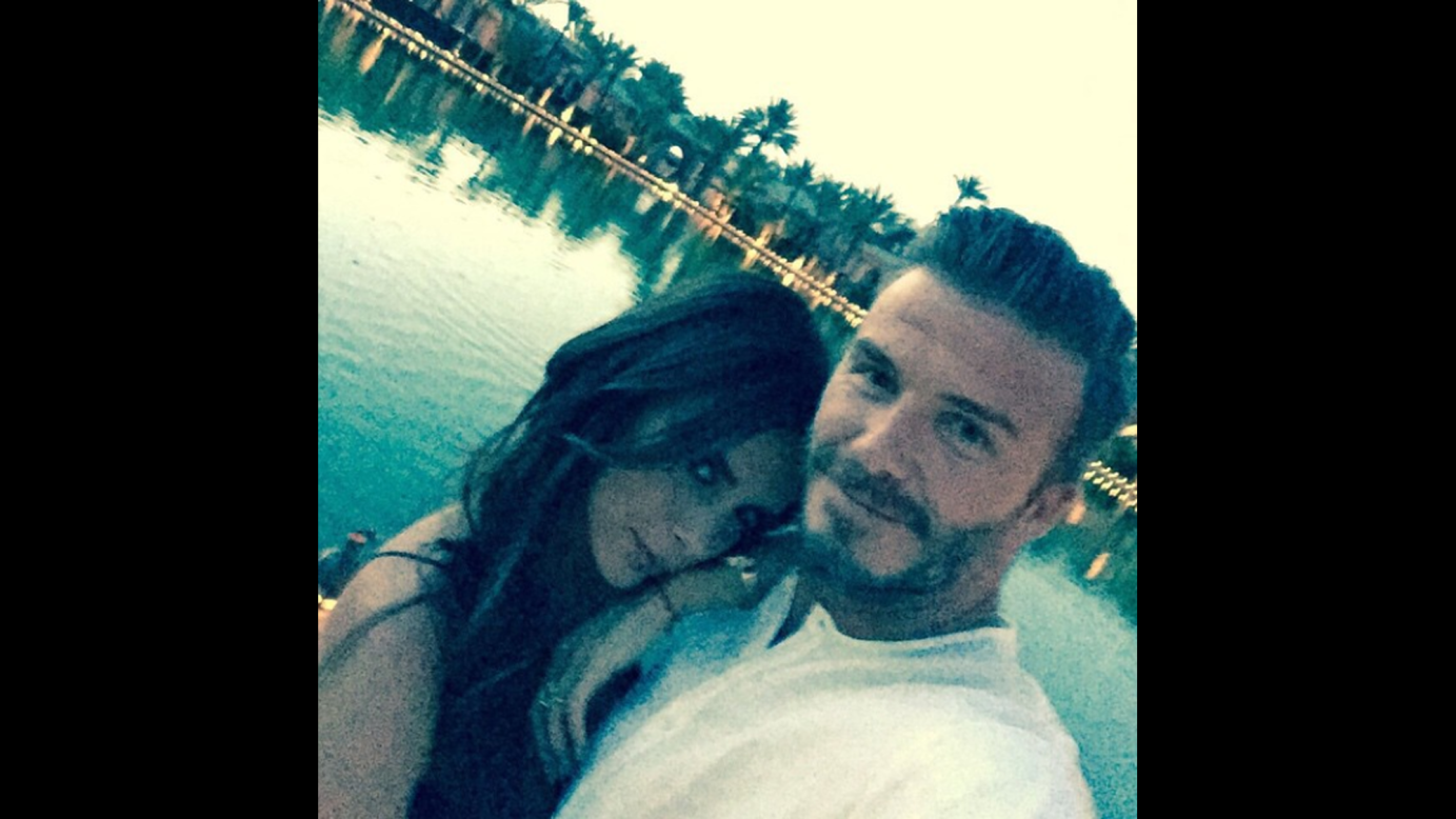 Soccer star David Beckham <a href="https://instagram.com/p/2MbkEpzWVc/" target="_blank" target="_blank">posted a selfie</a> on his birthday, thanking his wife for an amazing day on Saturday, May 2. The former player turned 40. 