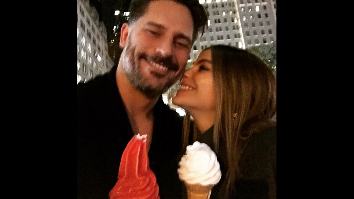 "Modern Family" star Sofia Vergara <a href="https://instagram.com/p/2PjH_Hrpf9/" target="_blank" target="_blank">posted a photo</a> with her fiancé, "True Blood" star Joe Manganiello, in New York on Sunday, May 3, saying, "Have to be up by 5 but we couldn't resist NY."