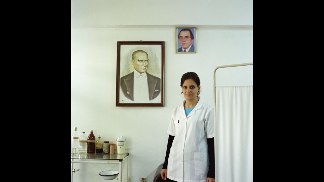 A nurse poses in Zonguldak, on the Black Sea coast.<br />
