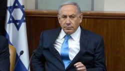 Caption:Israeli Prime Minister Benjamin Netanyahu looks on during the weekly cabinet meeting at his Jerusalem office on April 19, 2015. AFP PHOTO / POOL / MENAHEM KAHANA (Photo credit should read MENAHEM KAHANA/AFP/Getty Images)