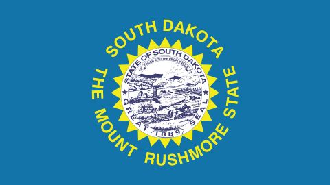 <strong>The Worst</strong> -- 47. South Dakota<br />"This flag breaks the rule with a seal AND lettering.  The name of the state actually appears twice!" -- Ted Kaye, author of "Good Flag, Bad Flag" 
