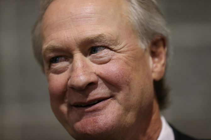 Chafee answers questions from reporters after speaking at the South Carolina Democratic Party state convention on April 25.