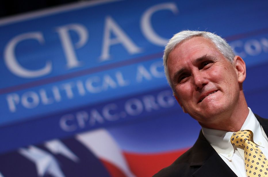 Pence delivers remarks at the Conservative Political Action Conference annual meeting on February 19, 2010, in Washington.