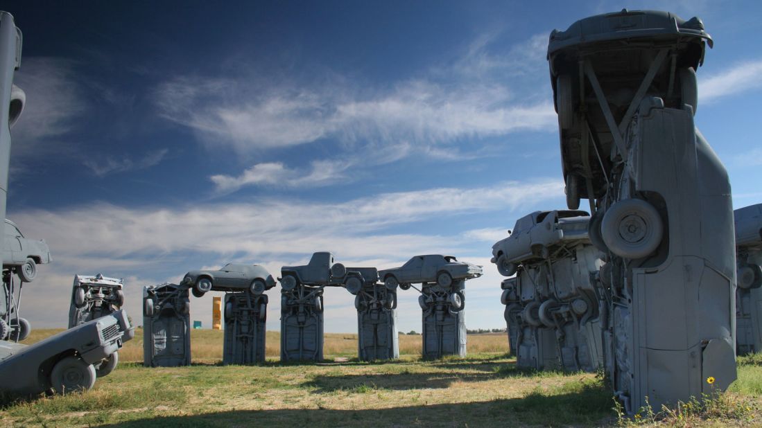 Cars in the shape of Stonehenge = Carhenge. Alliance, Nebraska's motor monoliths are arguably more impressive than the real Stonehenge, although they may get fewer miles to the gallon.