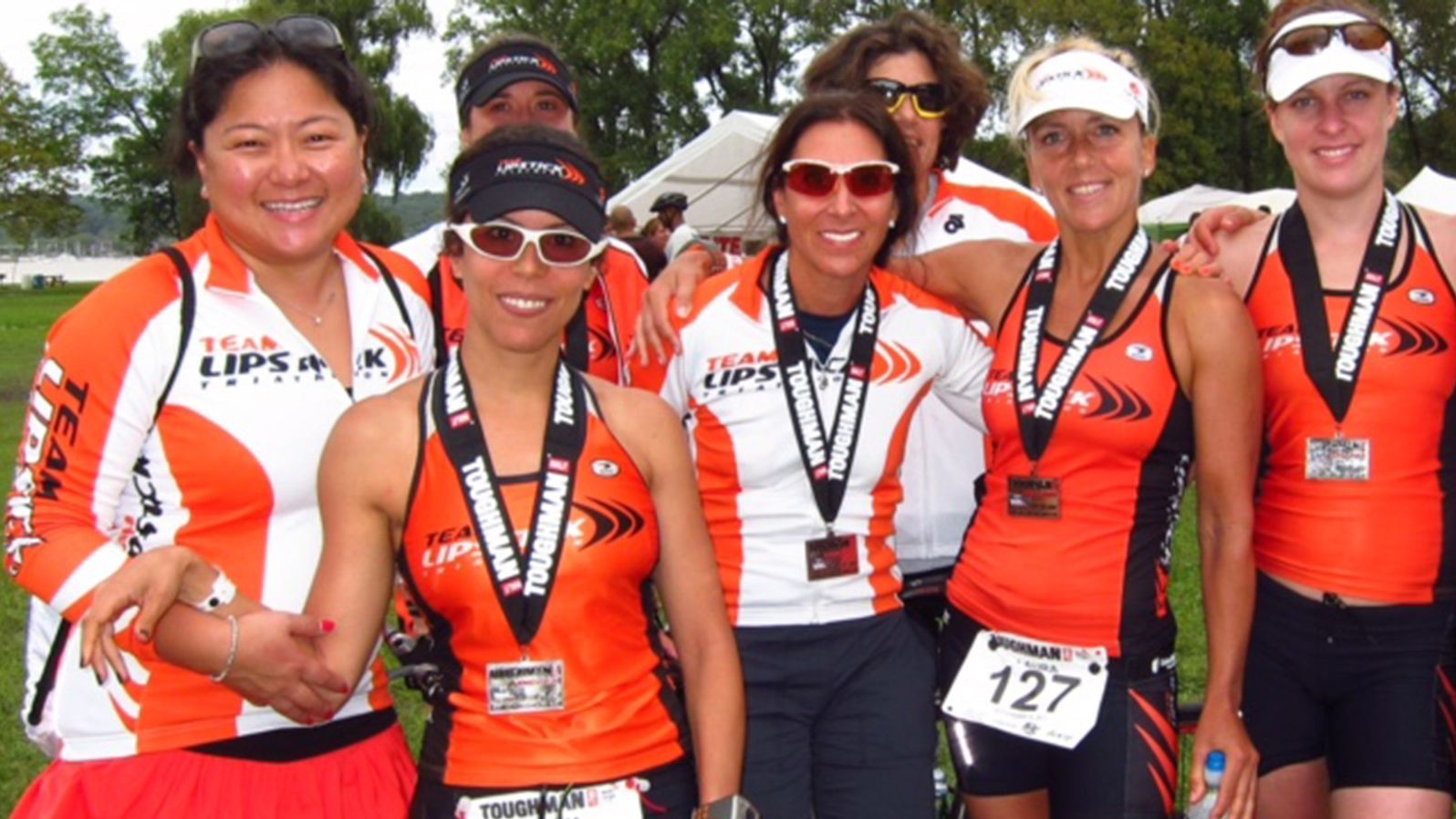Team Lipstick (author in the center) at a Toughman Triathlon.