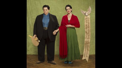 Here Beard poses as both halves of the dynamic husband-and-wife artist partnership Frida Kahlo and Diego Rivera.